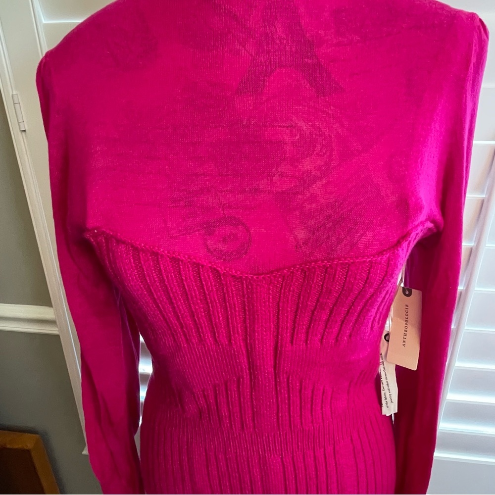 Anthropologie hot pink Long Sleeve sweater Dress multiple sizes - Picture 5 of 15